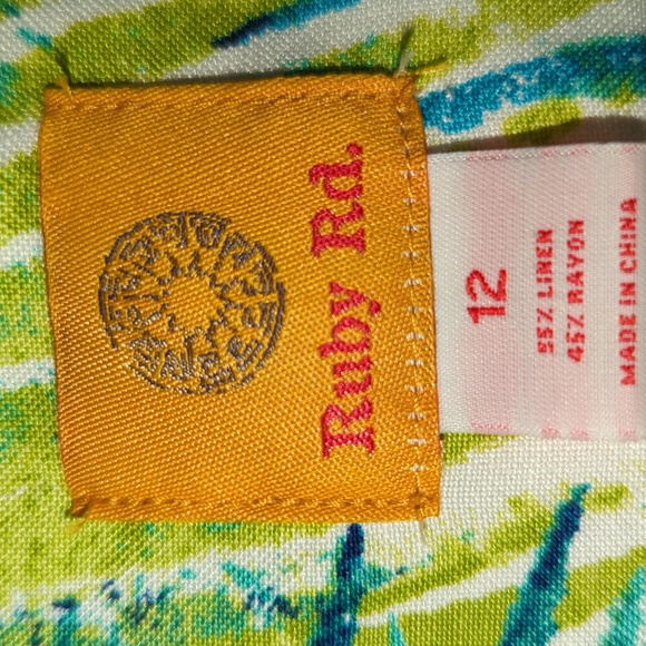 EUC Ruby Rd. Women's Zip Up Jacket, Blue/Green/White/Chartreuse Size 12 - Picture 11 of 12